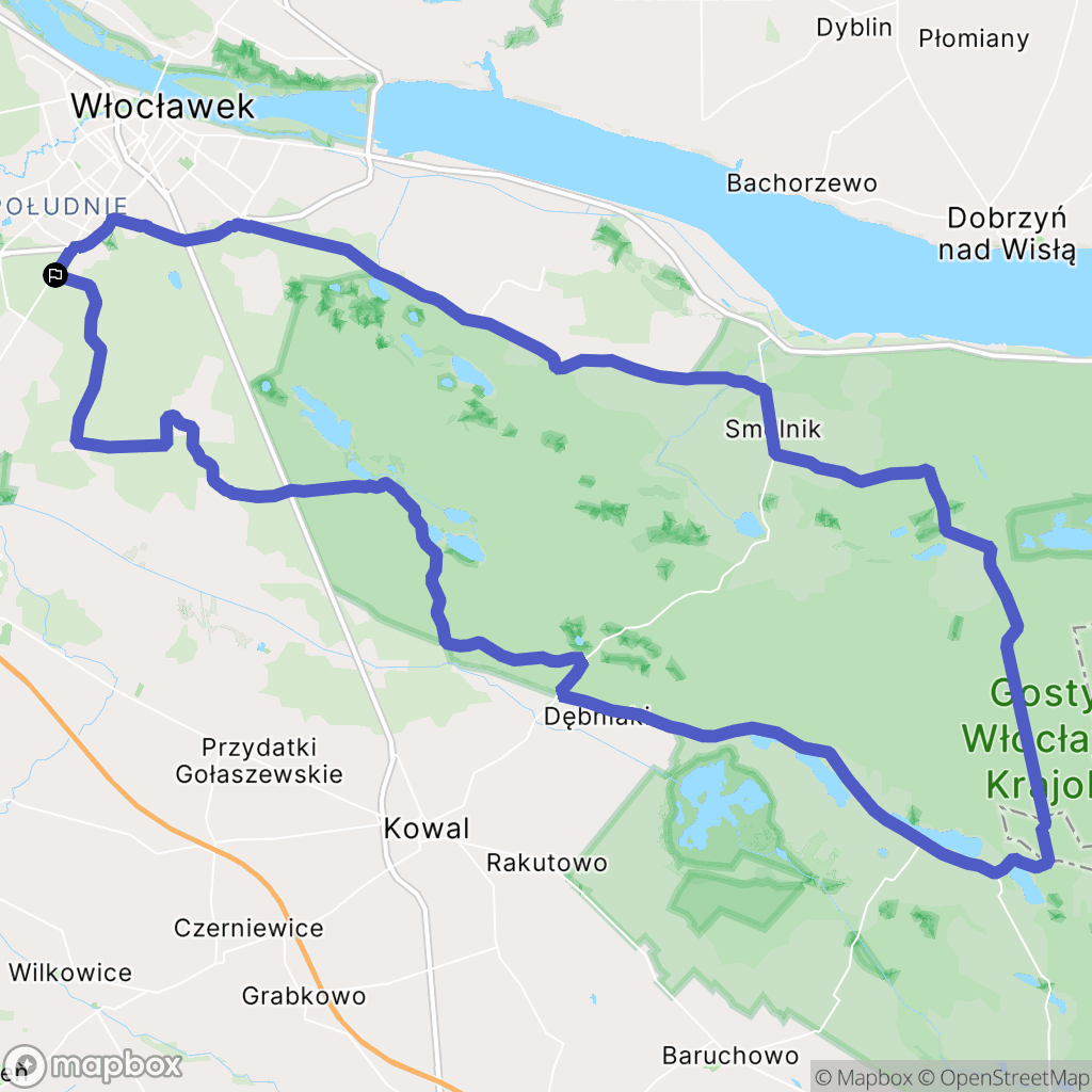 Włocławek: mapa trasy - Poland