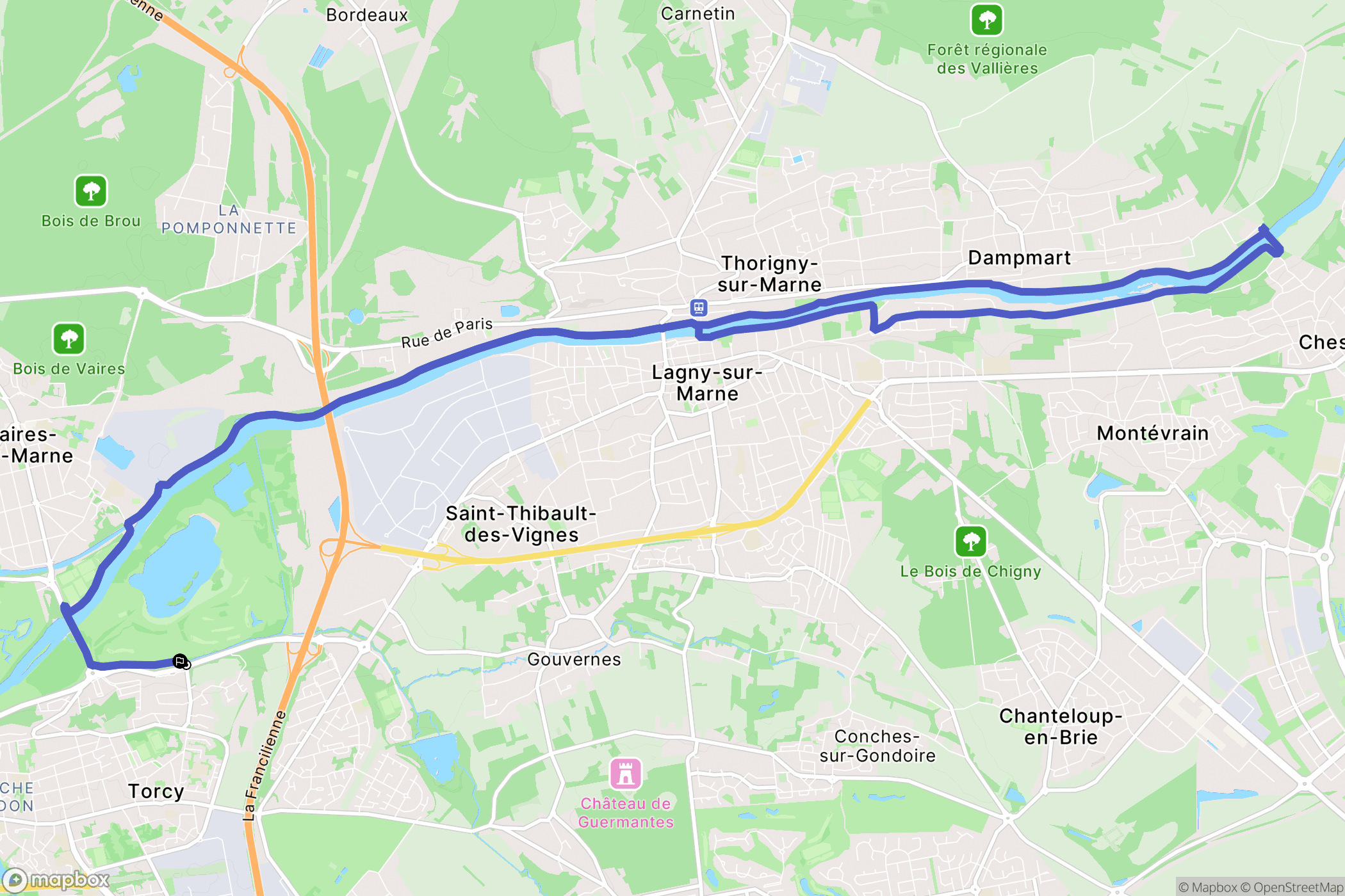 Torcy : carte du parcours de randonnée - France