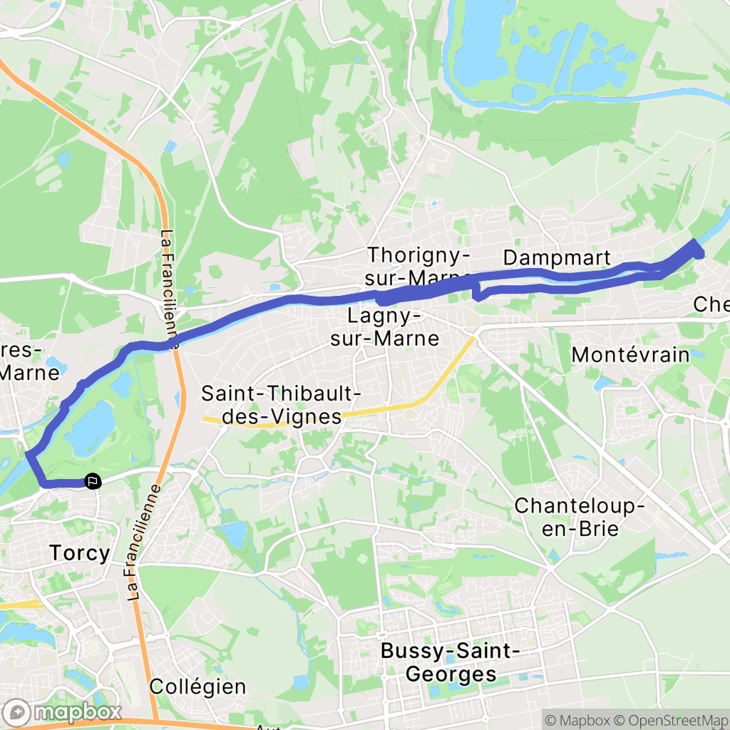 Torcy : carte du parcours de randonnée - France