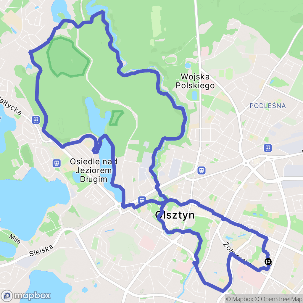 Olsztyn: mapa trasy - Poland