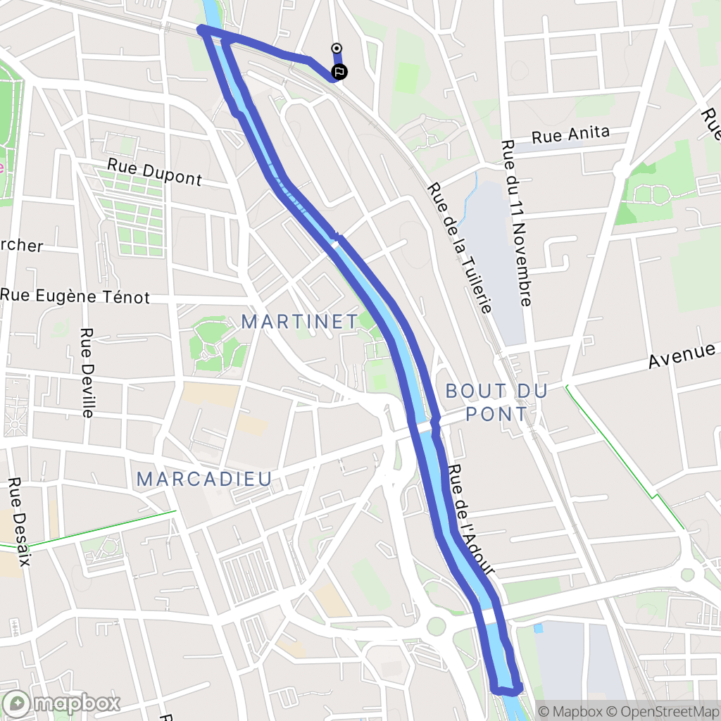 Tarbes : carte du parcours de randonnée - France