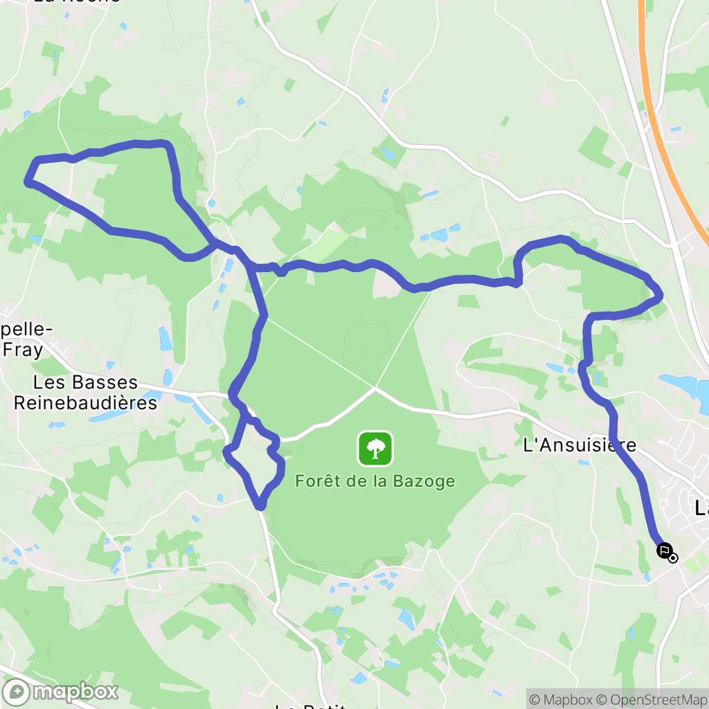 La Bazoge : carte du parcours de randonnée - France