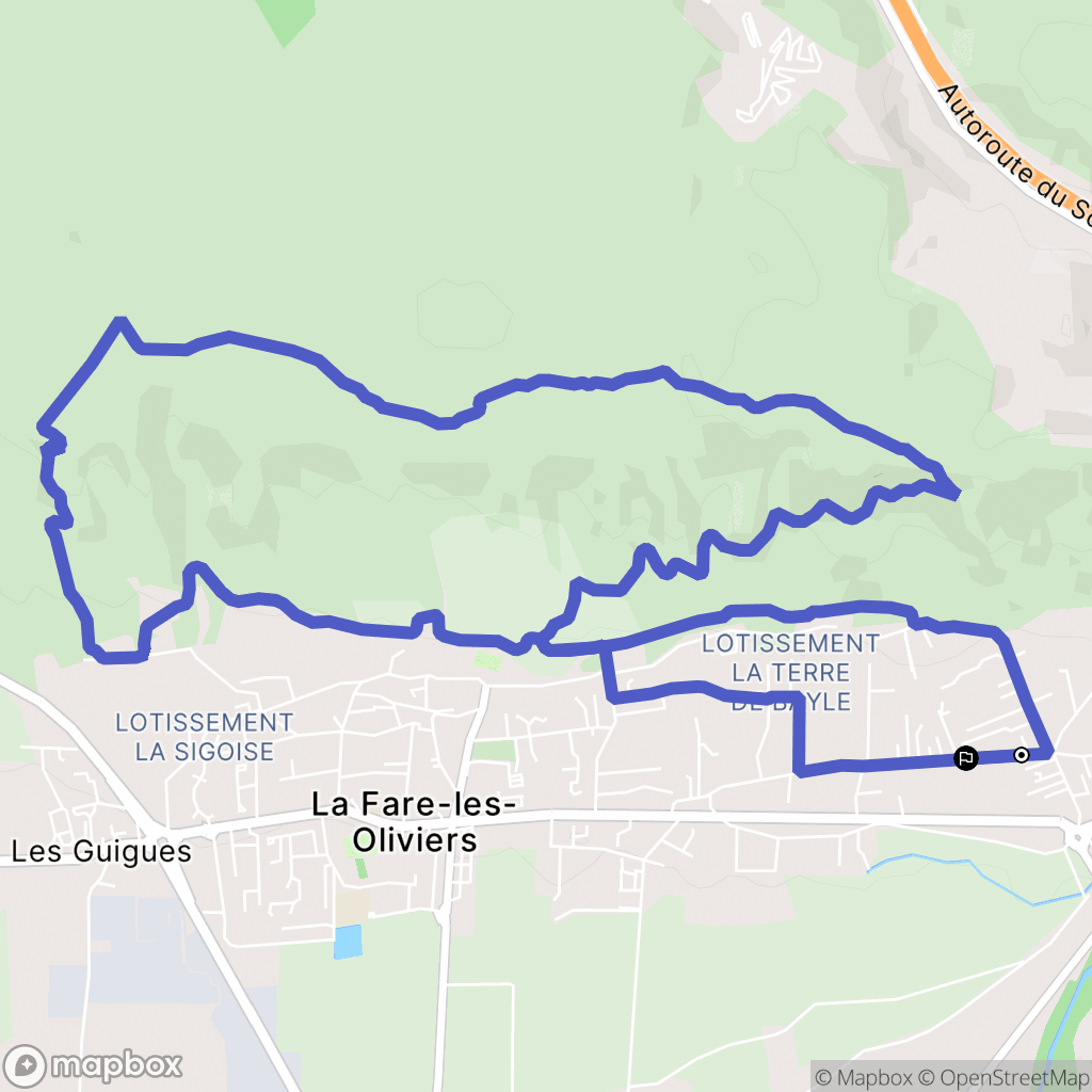 La Fare-les-Oliviers : carte du parcours de randonnée - France