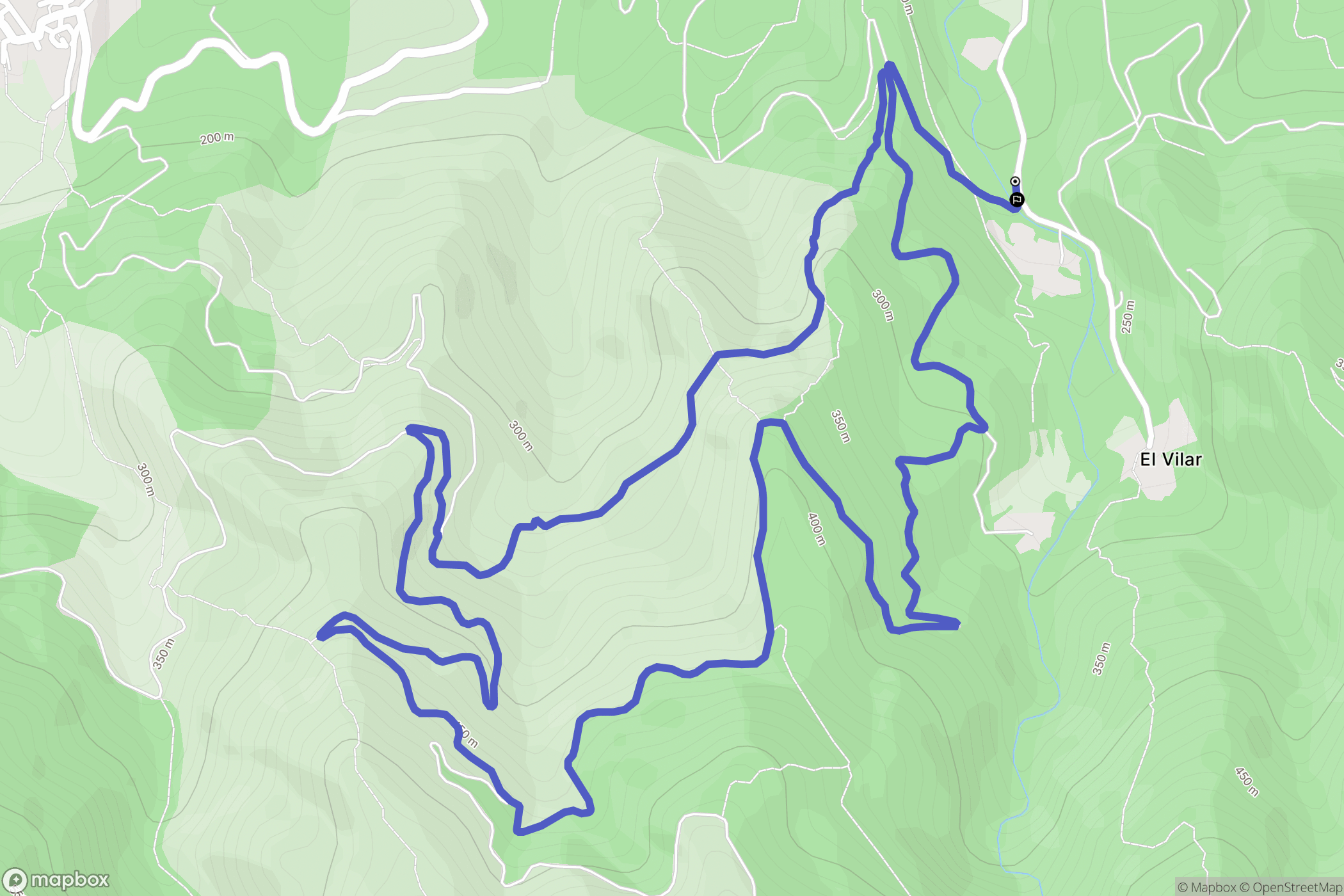 Villelongue-dels-Monts : carte du parcours de randonnée - France