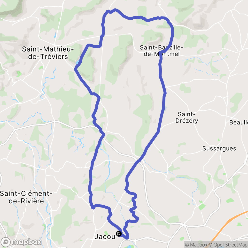 Jacou : carte du parcours de randonnée - France