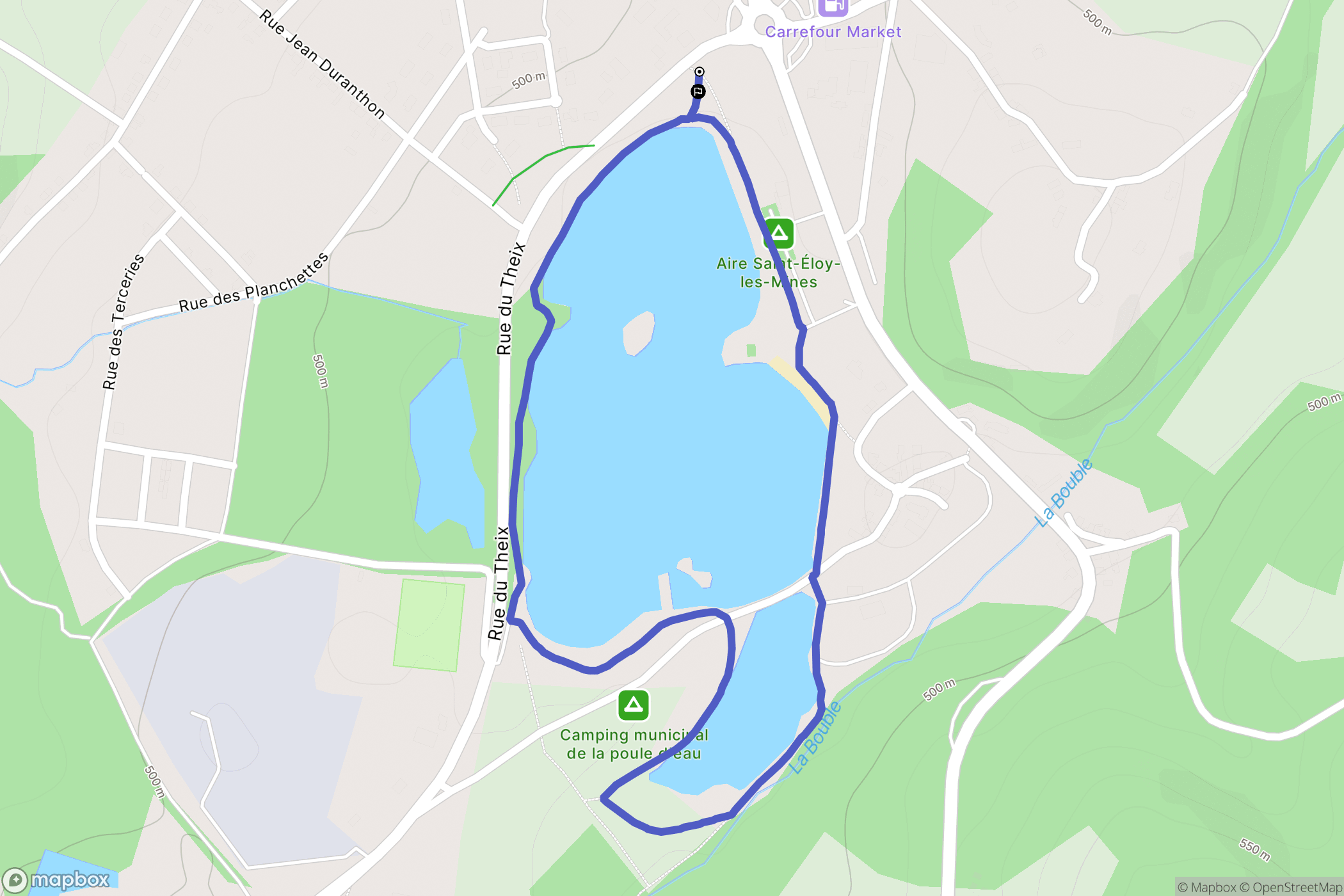 Saint-Éloy-les-Mines : carte du parcours de randonnée - France