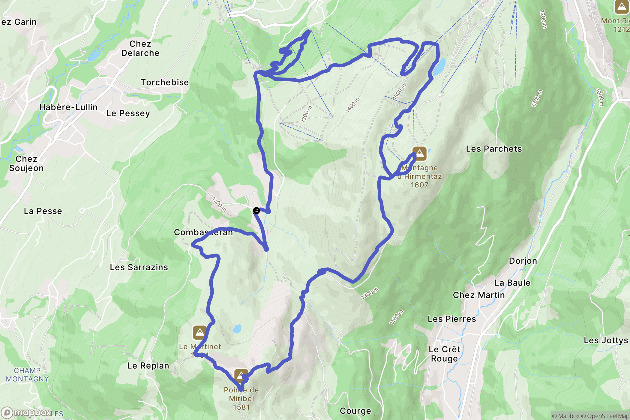 Habère-Lullin : carte du parcours de randonnée - France