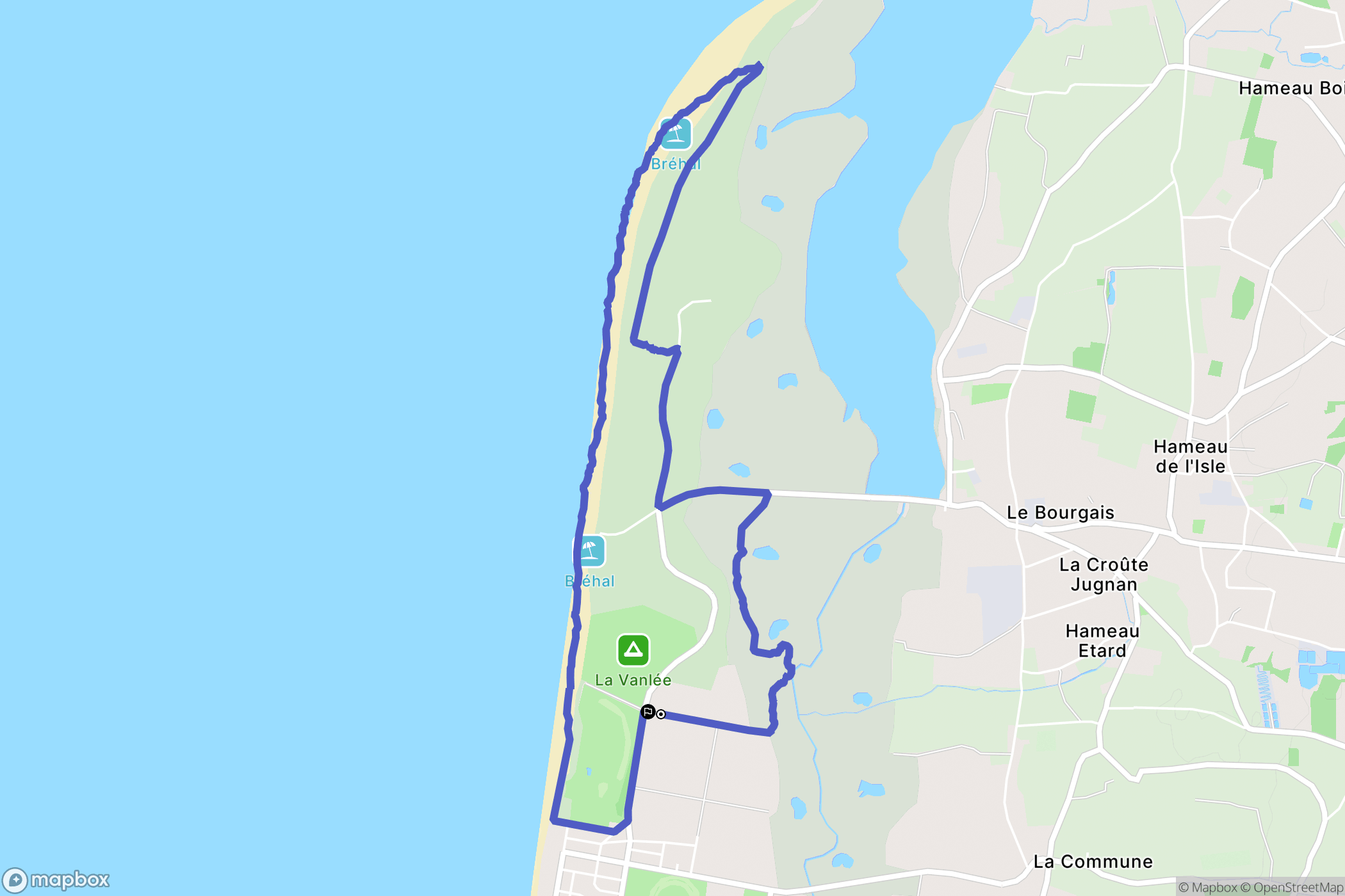 Bréhal : carte du parcours de randonnée - France