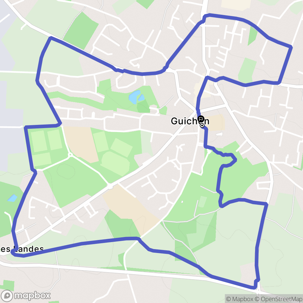 Guichen : carte du parcours de randonnée - France