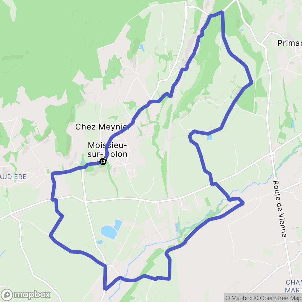 Moissieu-sur-Dolon : carte du parcours de randonnée - France
