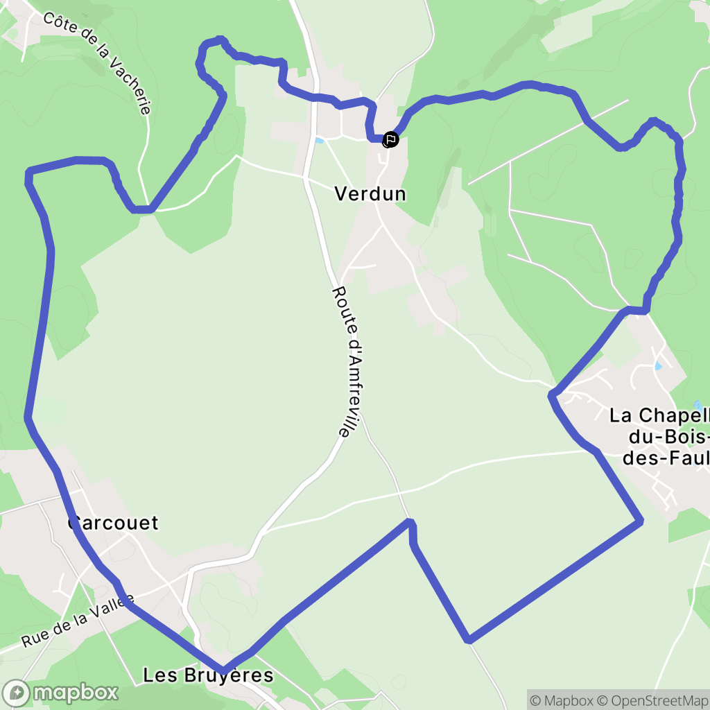 La Vacherie : carte du parcours de randonnée - France