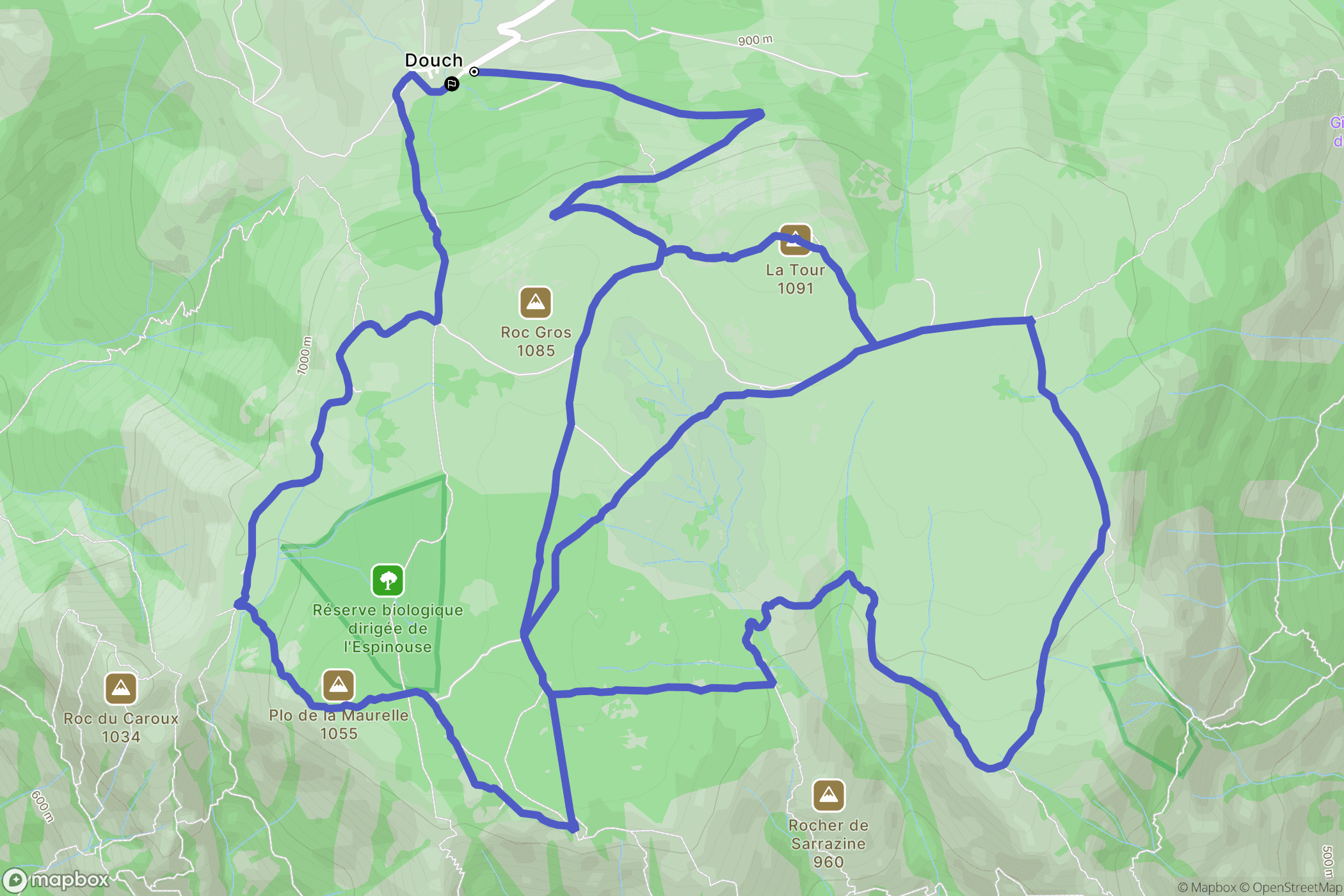 Rosis : carte du parcours de randonnée - France
