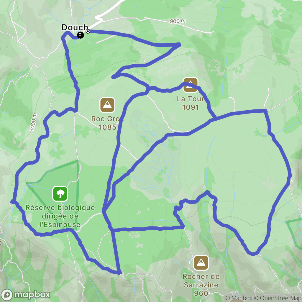 Rosis : carte du parcours de randonnée - France