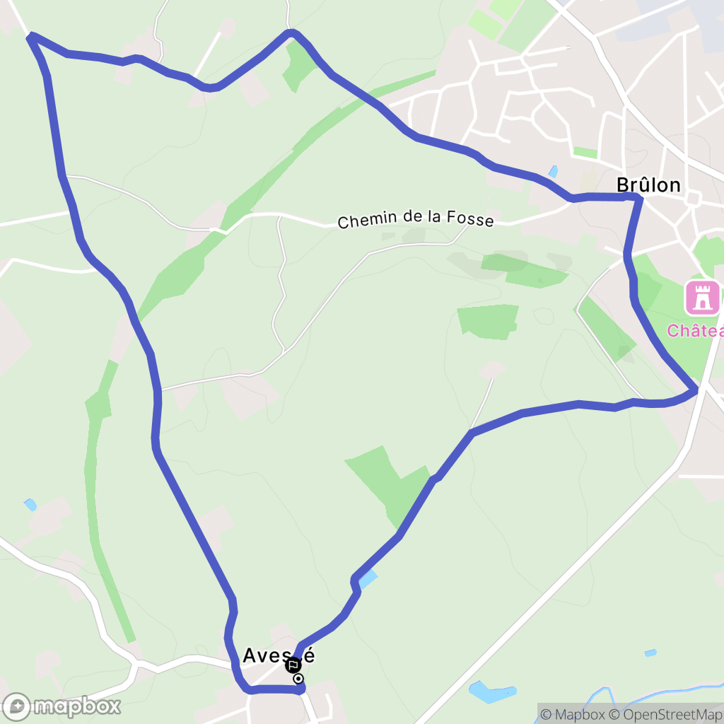 Avessé : carte du parcours de randonnée - France