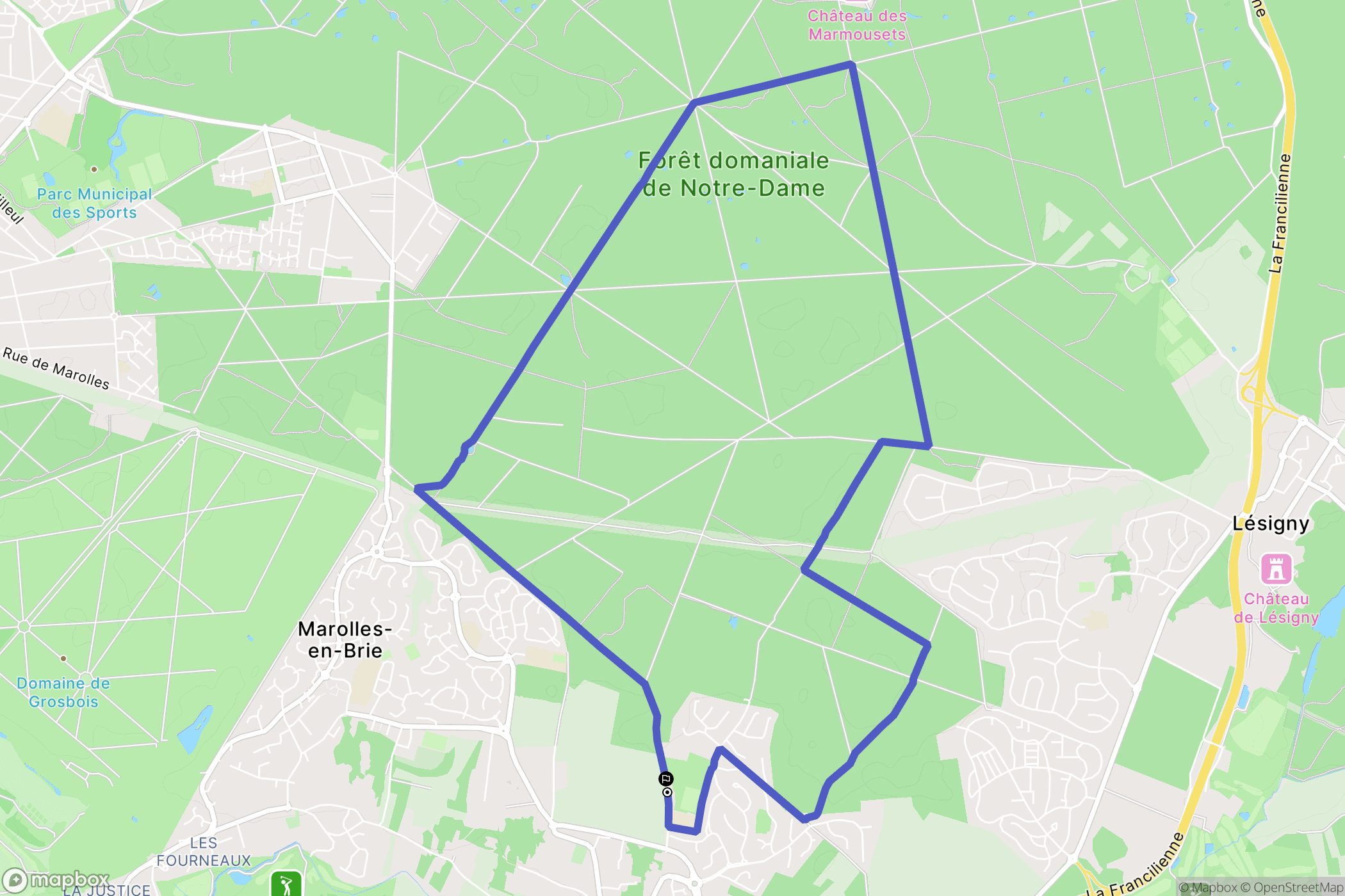 Santeny : carte du parcours de randonnée - France