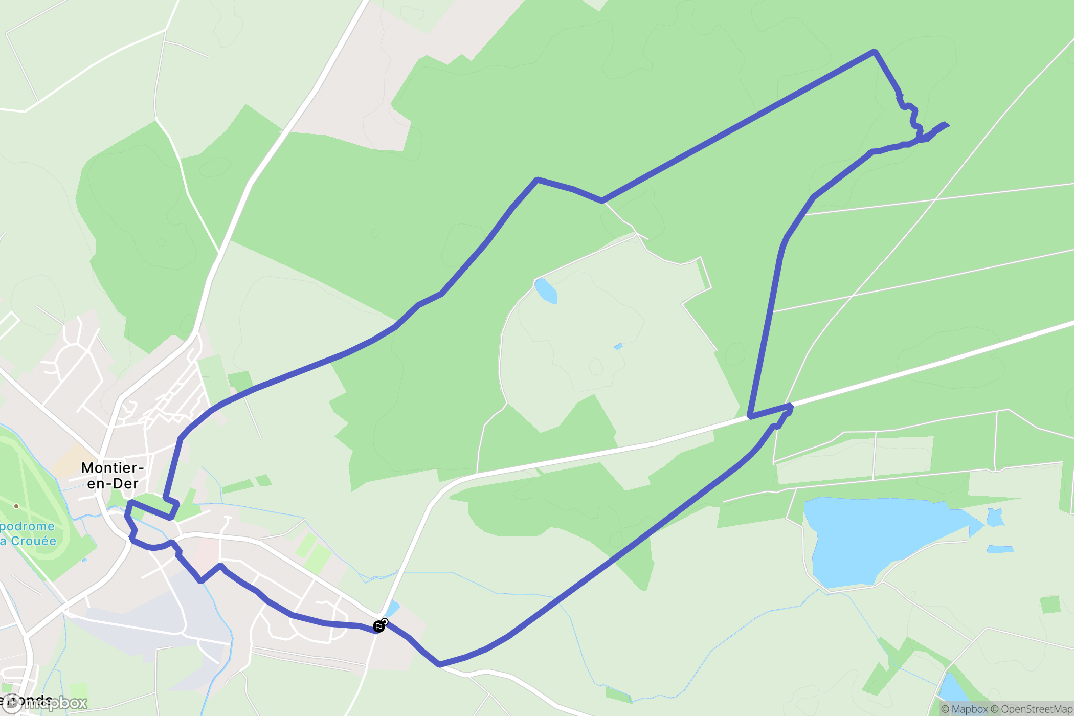 La Porte du Der : carte du parcours de randonnée - France