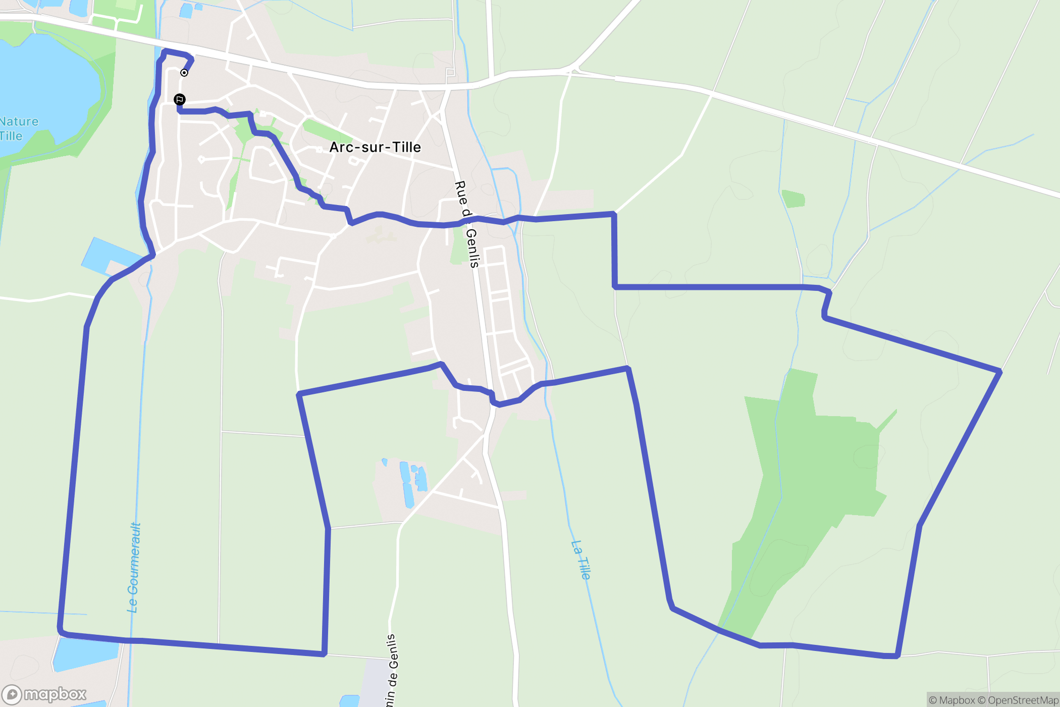Arc-sur-Tille : carte du parcours de randonnée - France