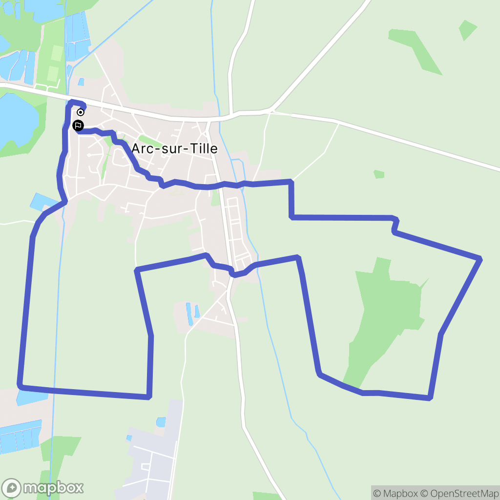 Arc-sur-Tille : carte du parcours de randonnée - France