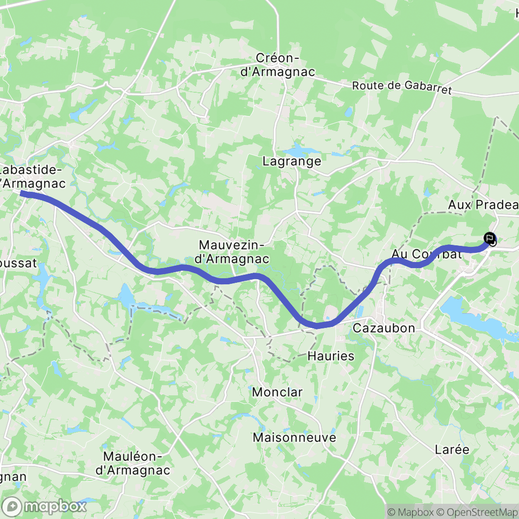 Cazaubon : carte du parcours de randonnée - France