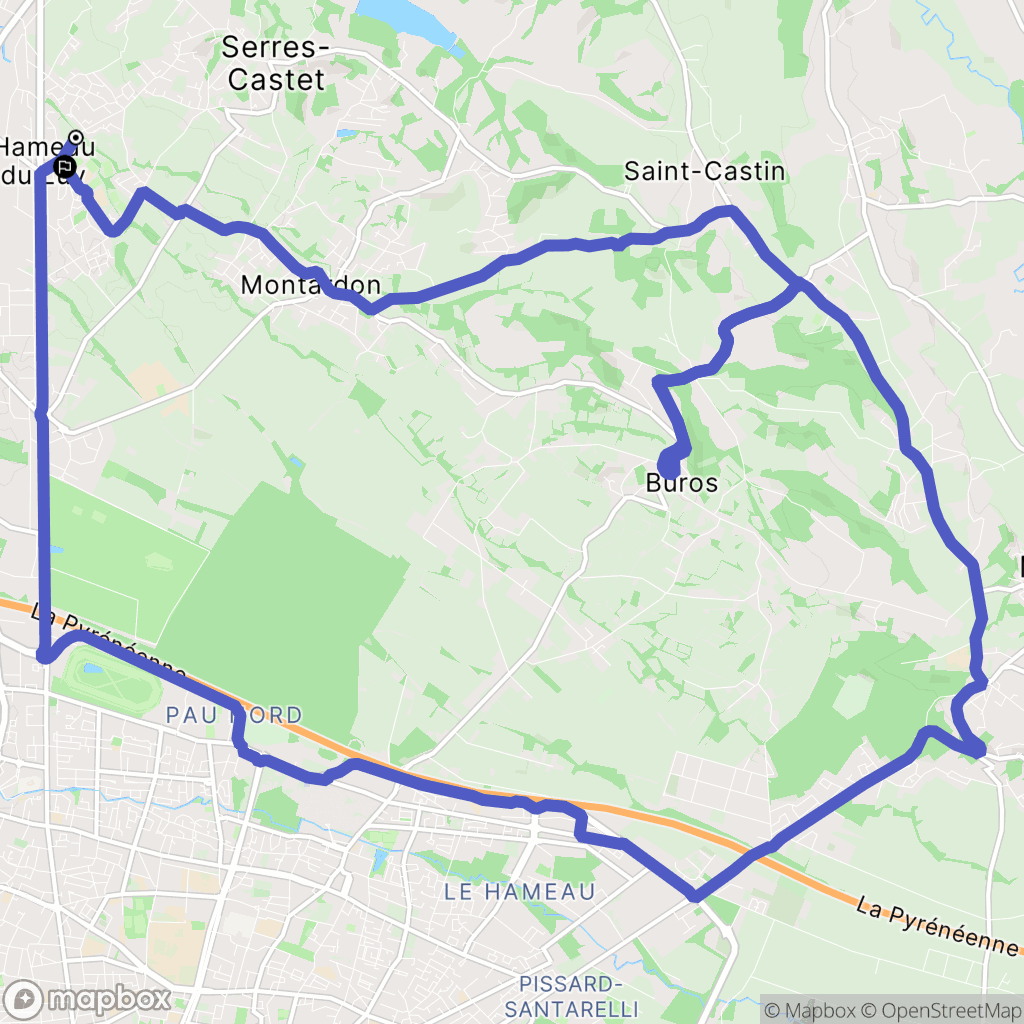 Serres-Castet : carte du parcours de randonnée - France