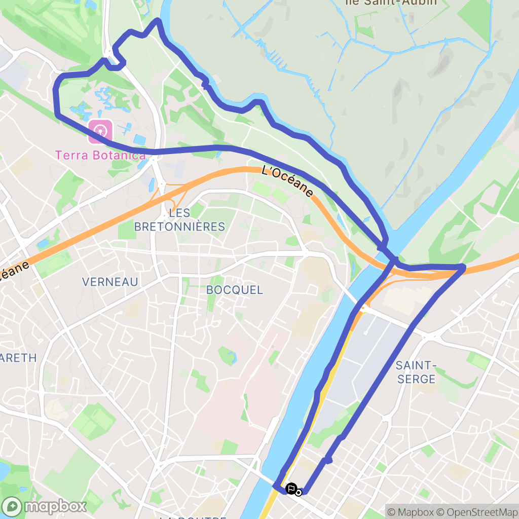 Angers : carte du parcours de randonnée - France