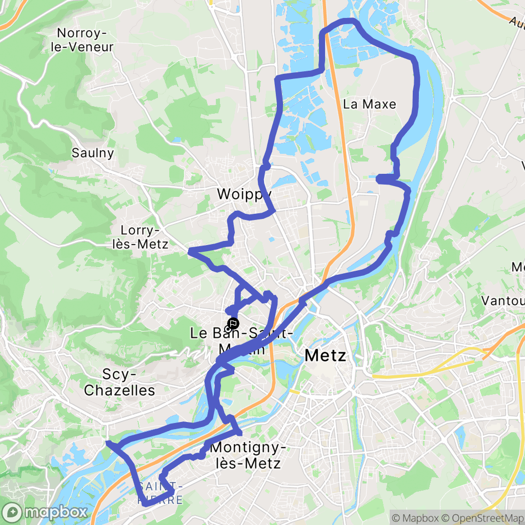 Le Ban-Saint-Martin : carte du parcours de randonnée - France