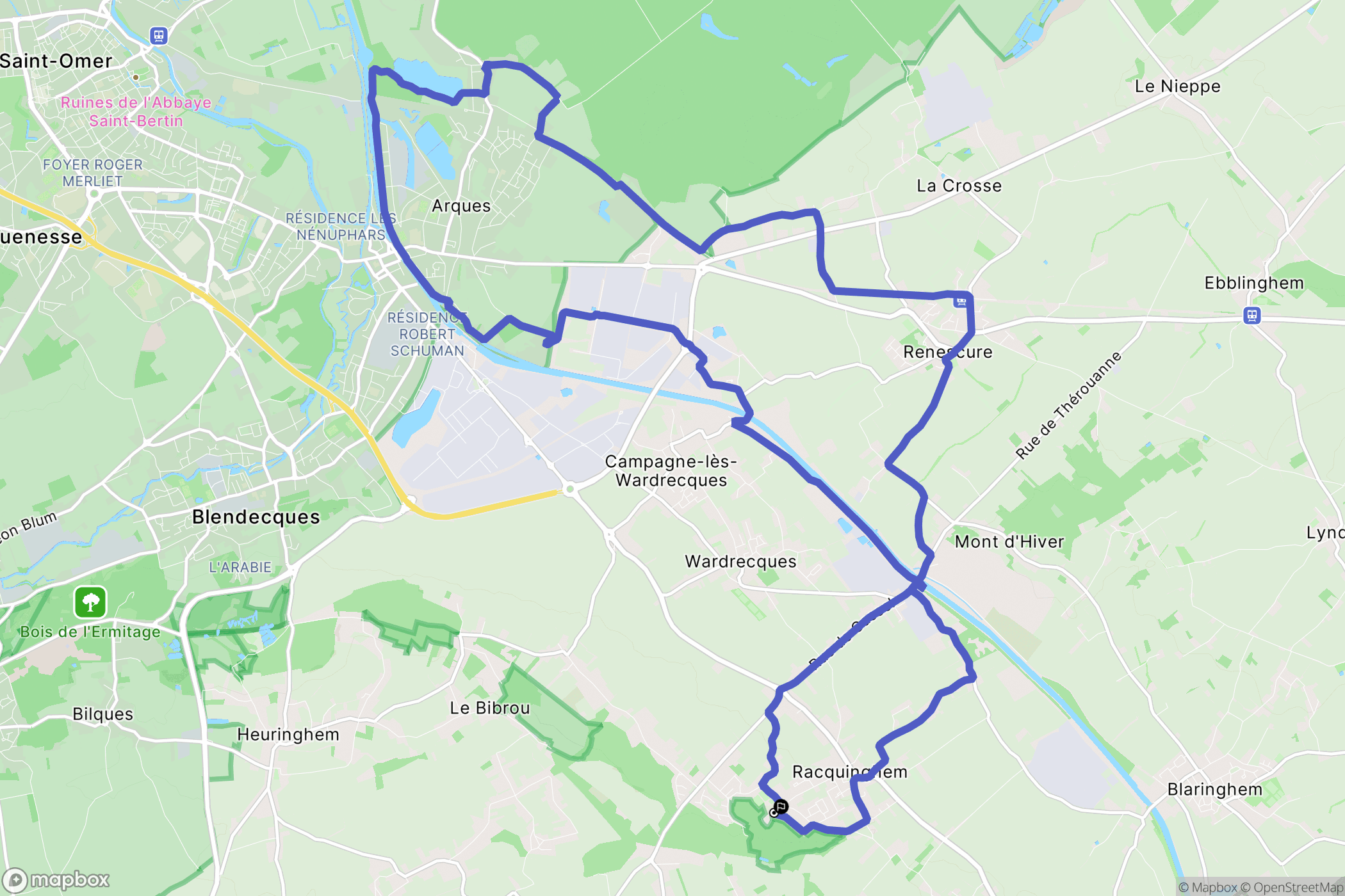 Racquinghem : carte du parcours de randonnée - France