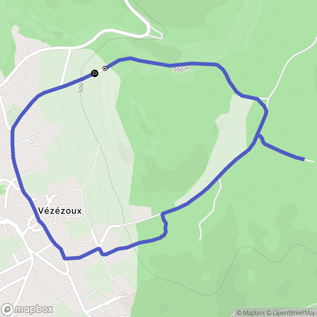 Vézézoux : carte du parcours de randonnée - France