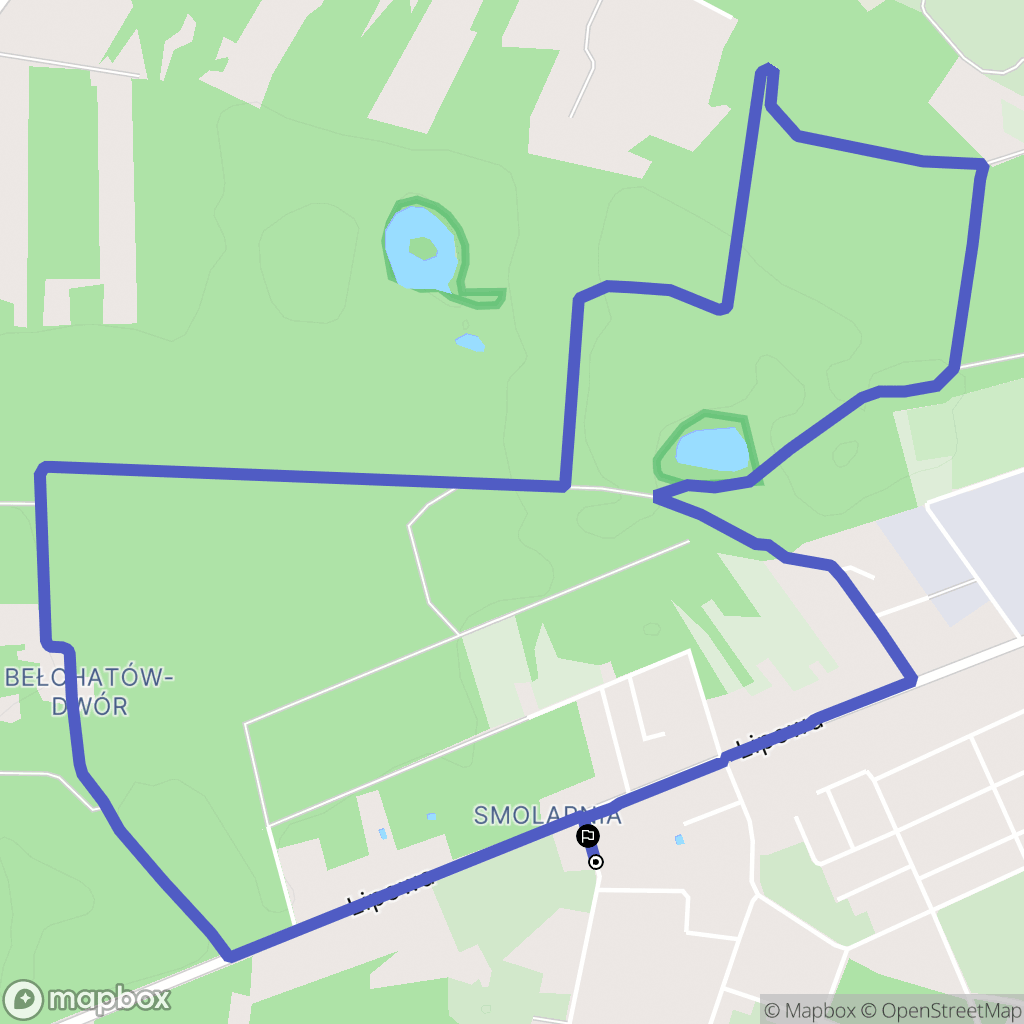 Bełchatów: mapa trasy - Poland