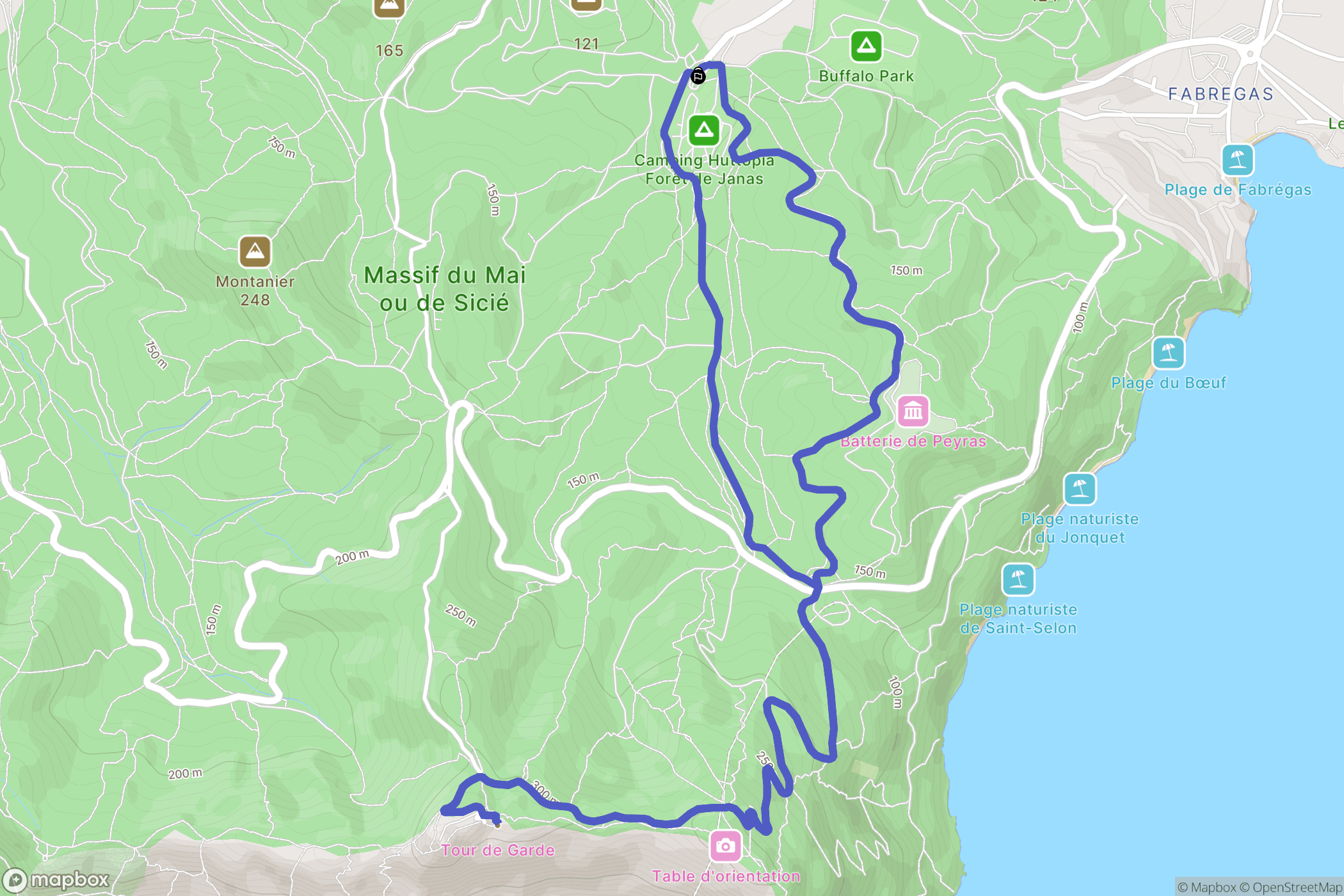 La Seyne-sur-Mer : carte du parcours de randonnée - France