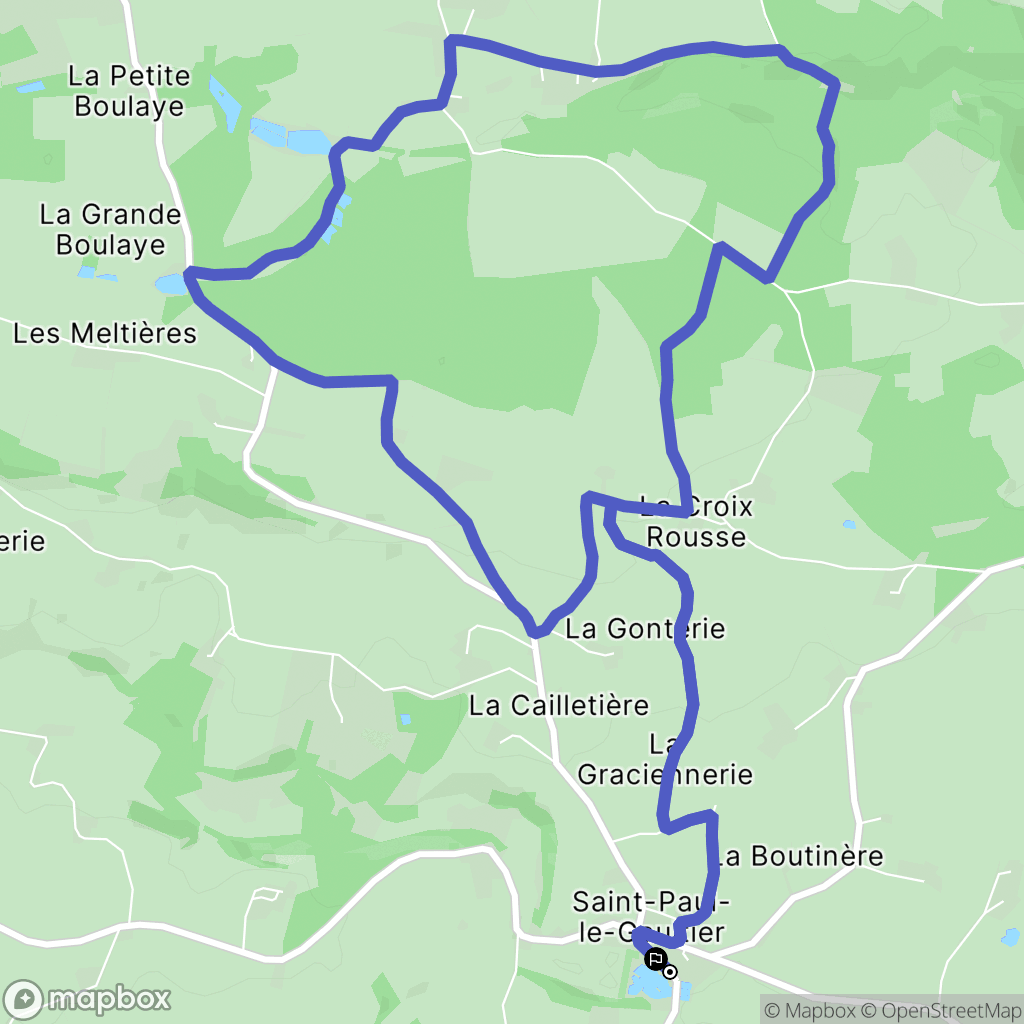 Saint-Paul-le-Gaultier : carte du parcours de randonnée - France