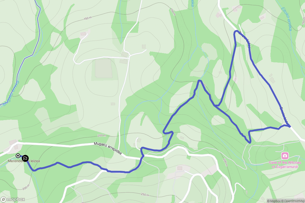 Zugarramurdi : carte du parcours de randonnée - Spain