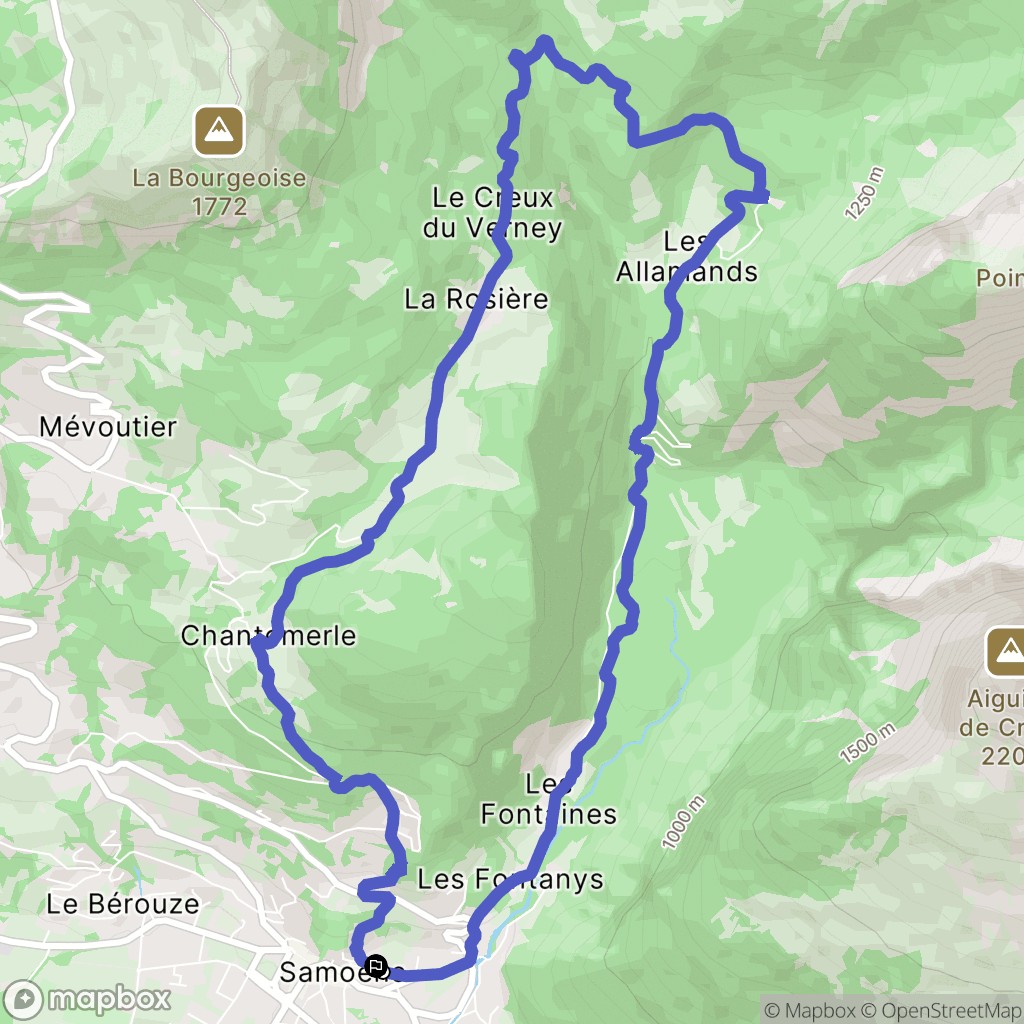 Samoëns : carte du parcours de randonnée - France