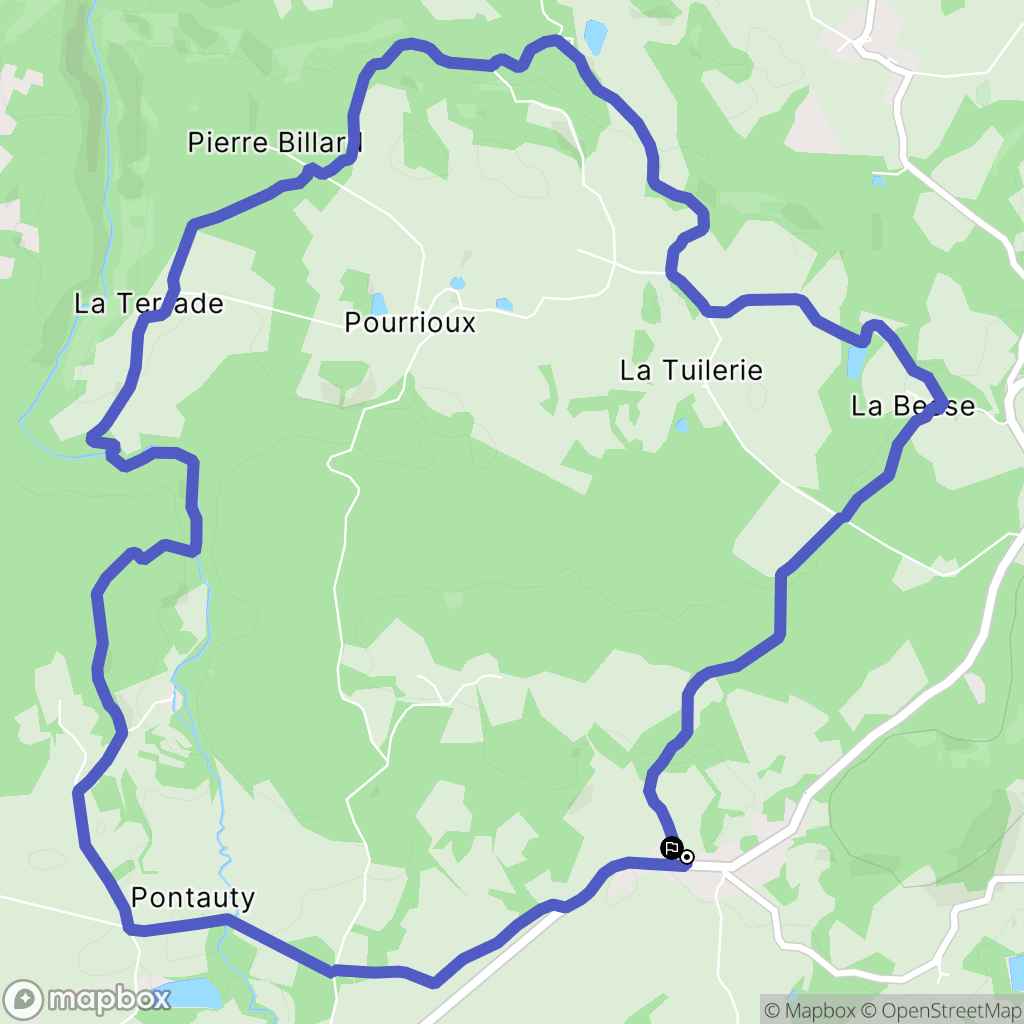Saint-Amand-Jartoudeix : carte du parcours de randonnée - France