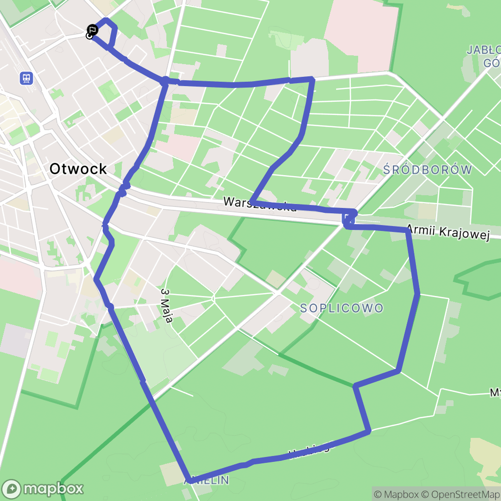 Otwock: mapa trasy - Poland