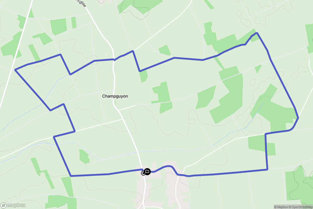 Champguyon : carte du parcours de randonnée - France