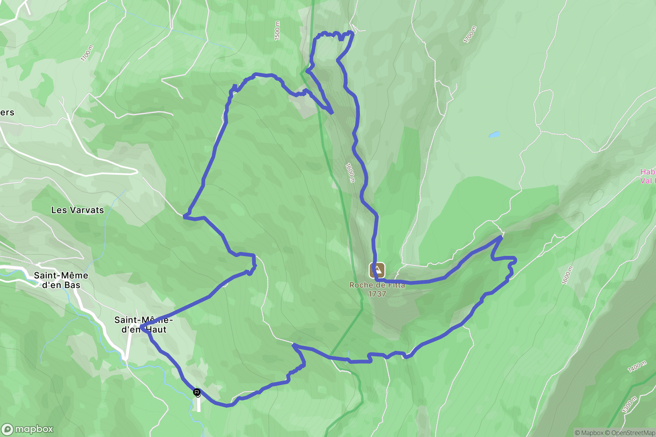 Saint-Même-d'en-Haut : carte du parcours de randonnée - France
