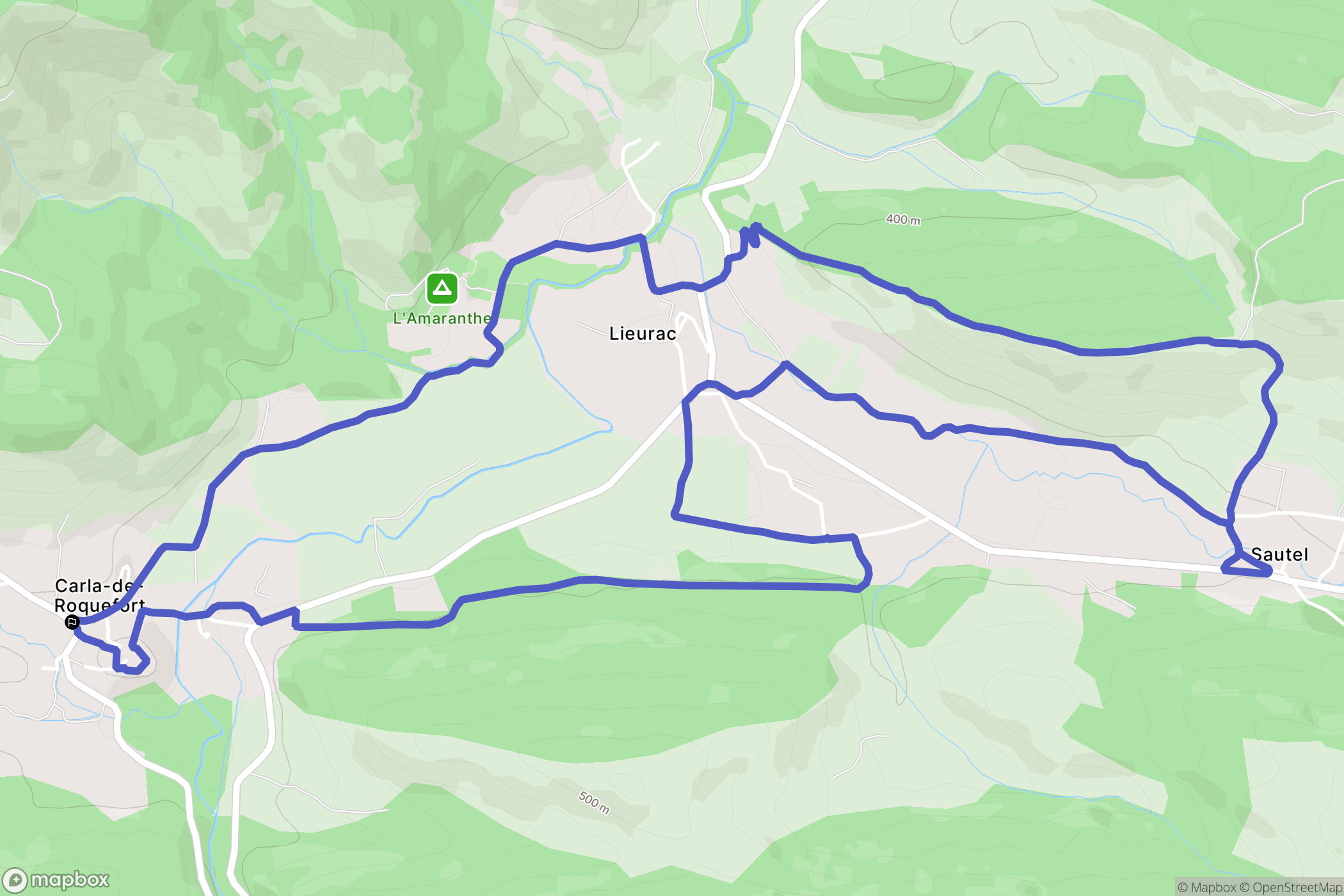 Sautel : carte du parcours de randonnée - France