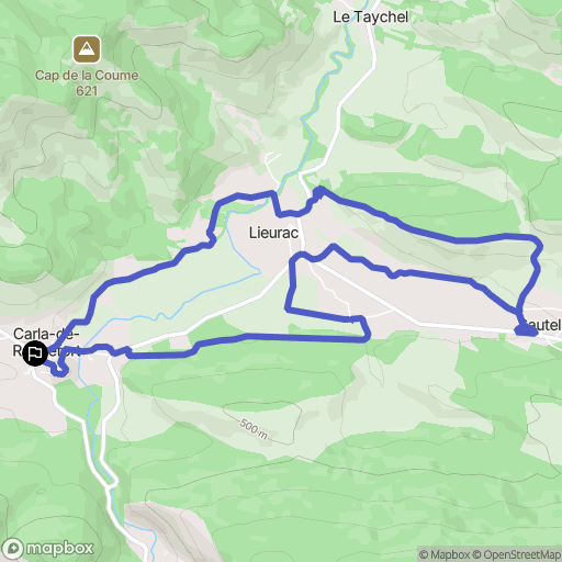 Sautel : carte du parcours de randonnée - France