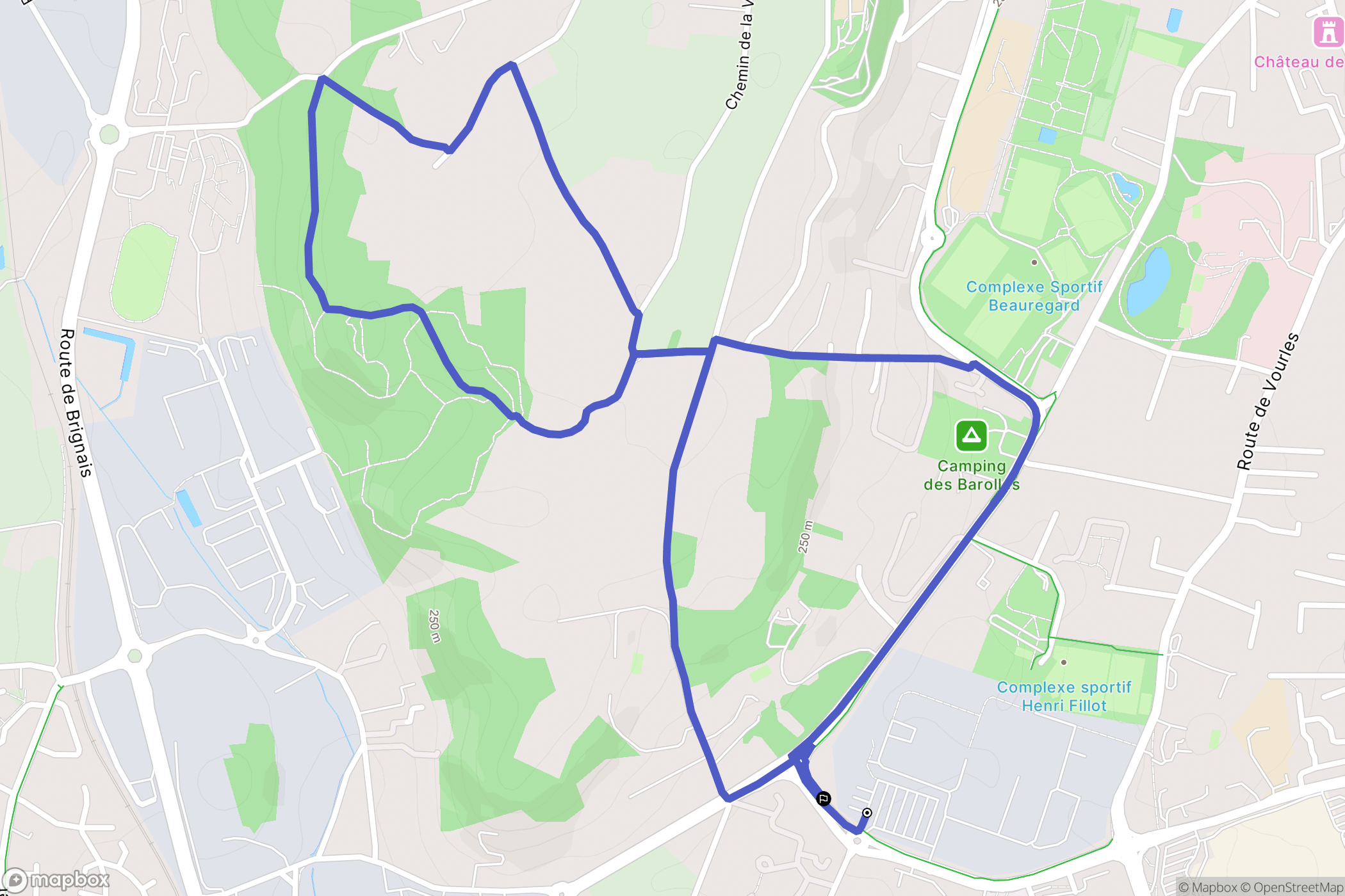 Saint-Genis-Laval : carte du parcours de randonnée - France