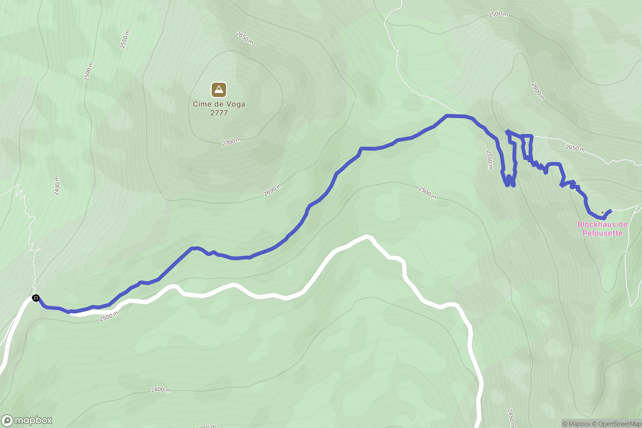 Jausiers : carte du parcours de randonnée - France