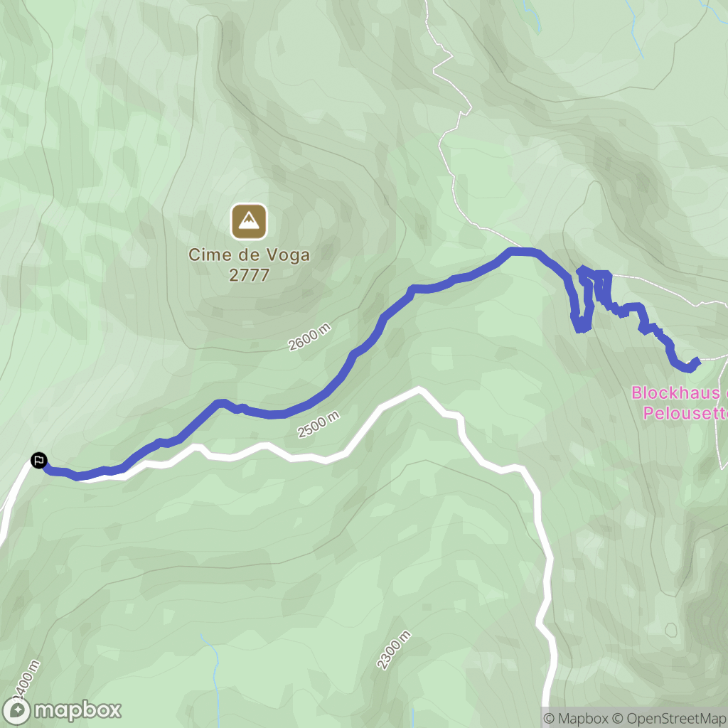 Jausiers : carte du parcours de randonnée - France
