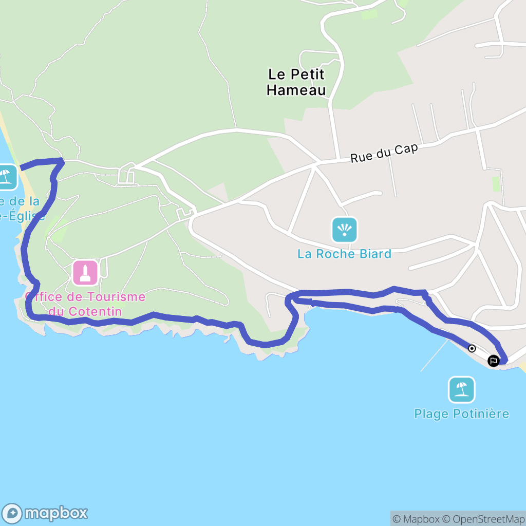 La Corniche, Barneville-Carteret : carte du parcours de randonnée - France