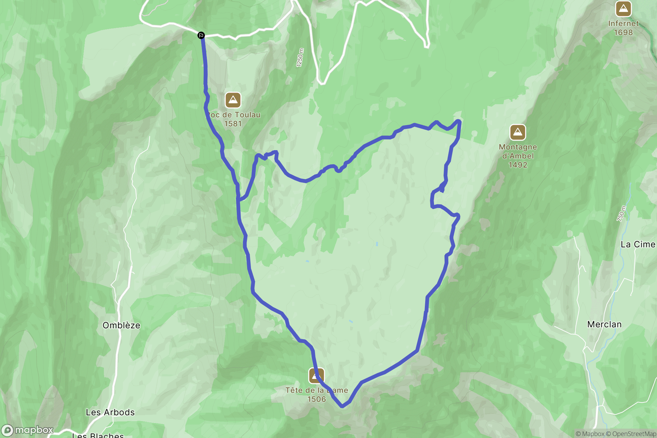 Valence : carte du parcours de randonnée - France