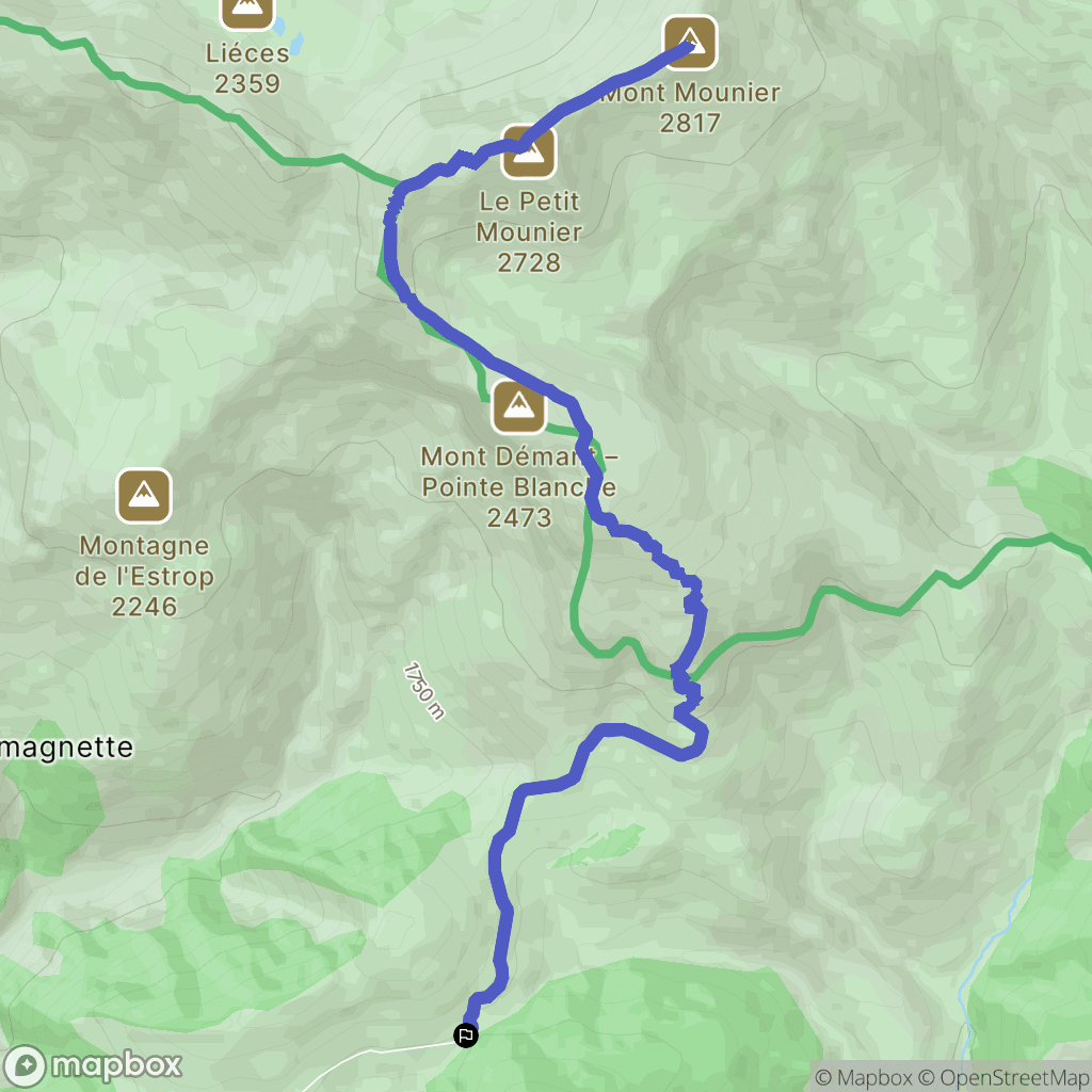 Valberg : carte du parcours de randonnée - France