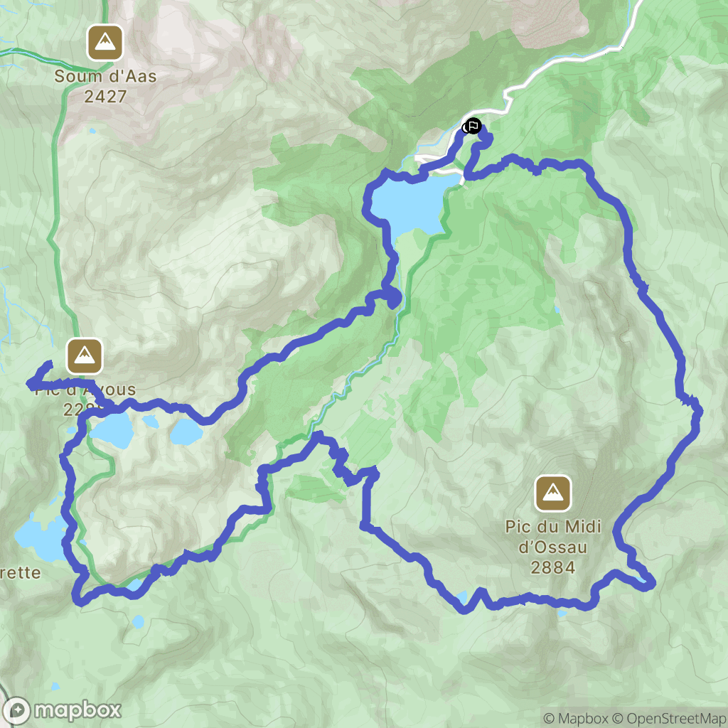 Gabas : carte du parcours de randonnée - France