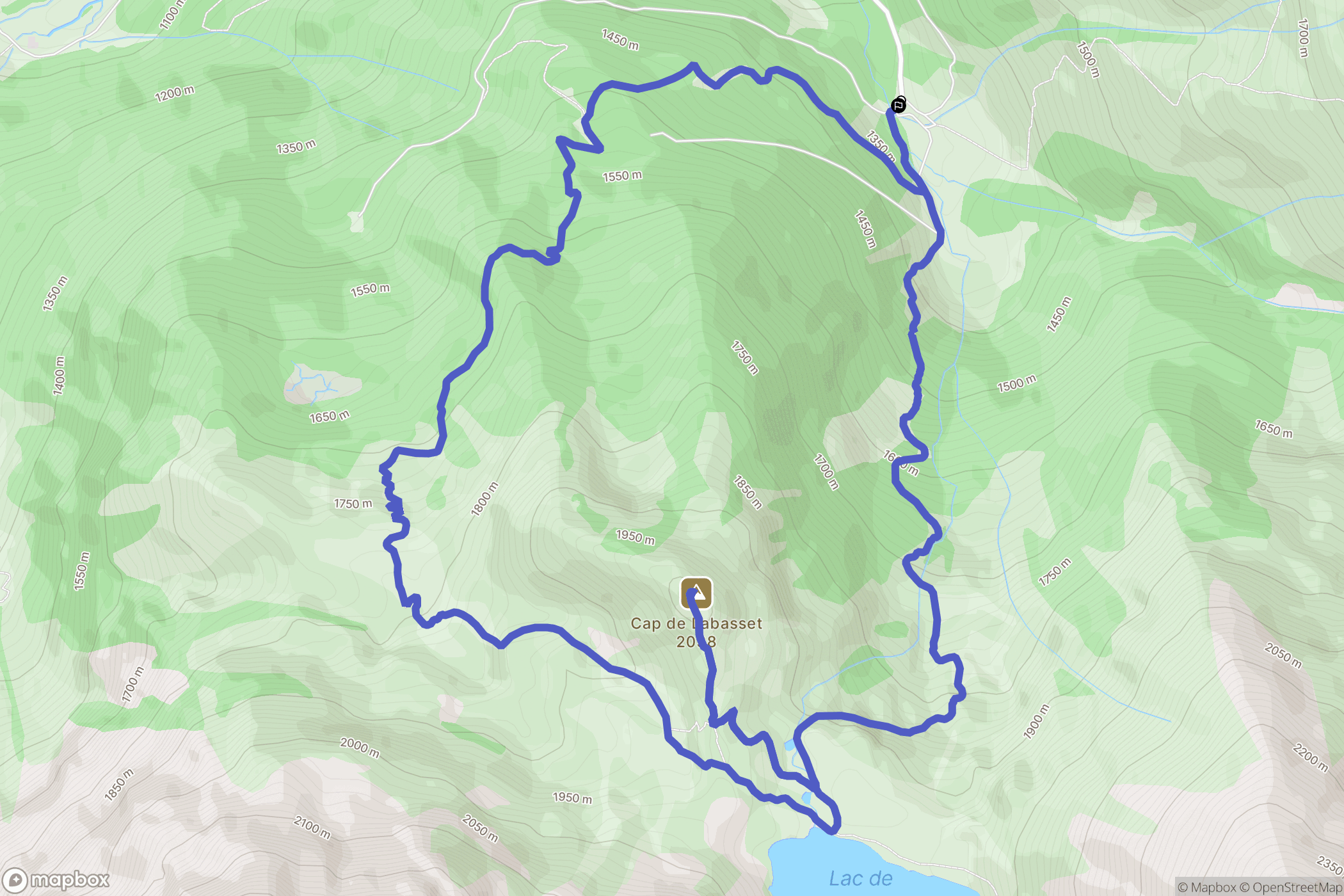 Cabanes d'Ardalos, Bagnères-de-Bigorre : carte du parcours de randonnée - France
