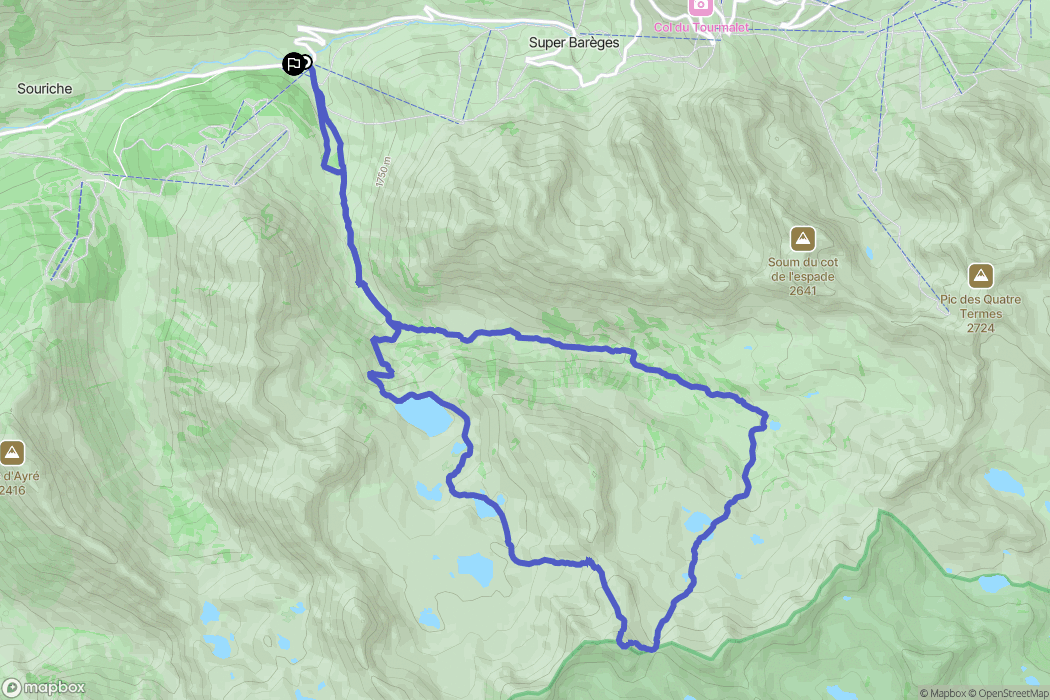 Tournaboup, Barèges: routekaart voor buitenactiviteiten - France