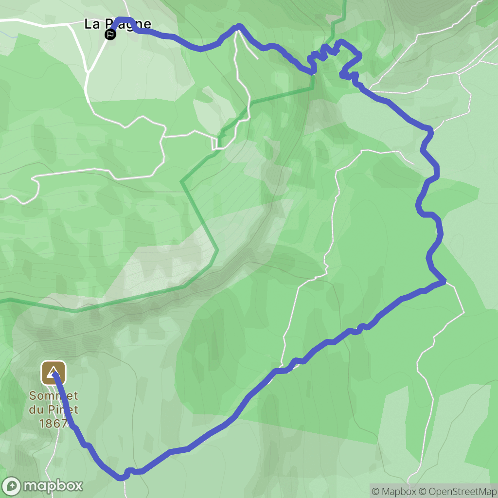La Plagne, Entremont-le-Vieux : carte du parcours de randonnée - France