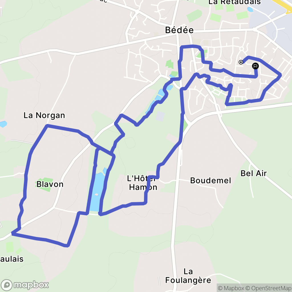 Bédée : carte du parcours de randonnée - France